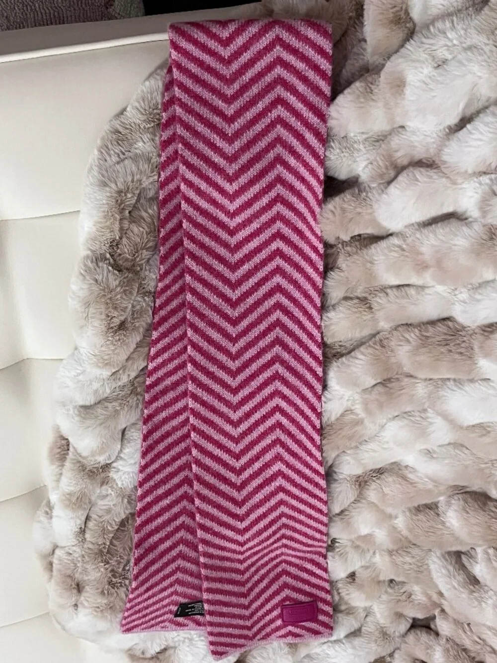Like new! COACH Pink Winter Scarf